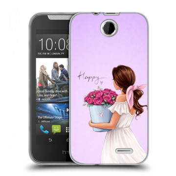 Силиконовый чехол на HTC Desire 310 с принтом женский
