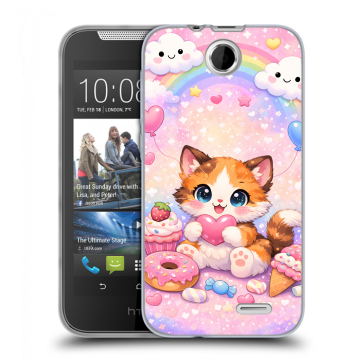 Силиконовый чехол на HTC Desire 310 с принтом для девочек