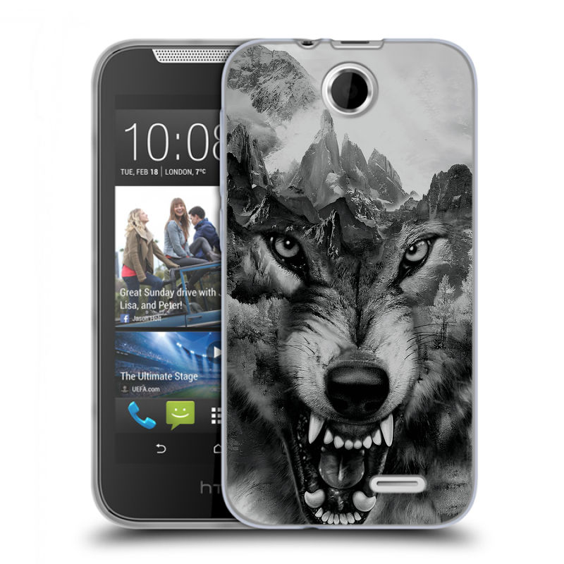 Силиконовый чехол на HTC Desire 310 с принтом Волк Силиконовый чехол на HTC Desire 310 с принтом Волк