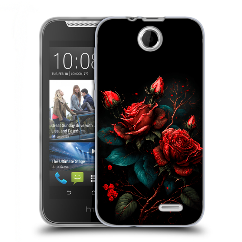 Силиконовый чехол на HTC Desire 310 с принтом Розы красные Силиконовый чехол на HTC Desire 310 с принтом Розы красные