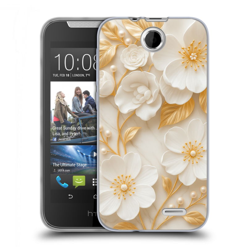 Силиконовый чехол на HTC Desire 310 с принтом Цветы Силиконовый чехол на HTC Desire 310 с принтом Цветы