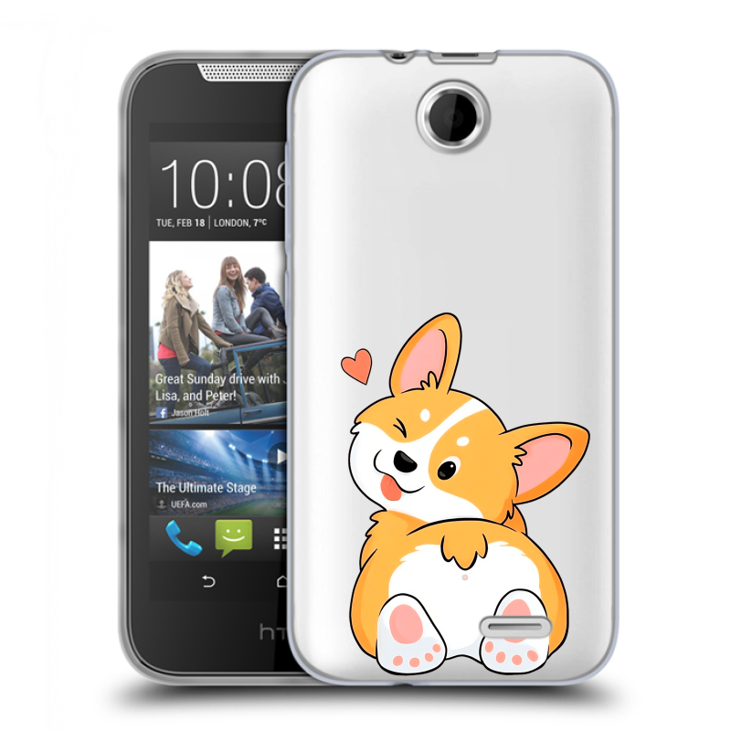 Силиконовый чехол на HTC Desire 310 с принтом Корги Силиконовый чехол на HTC Desire 310 с принтом Корги
