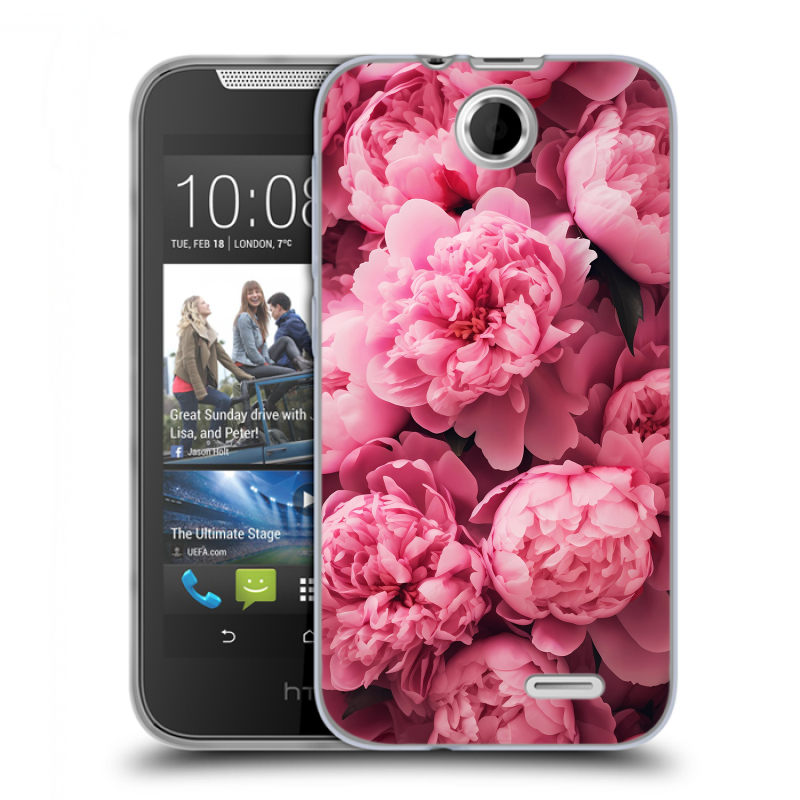 Силиконовый чехол на HTC Desire 310 с принтом цветы пионы Силиконовый чехол на HTC Desire 310 с принтом цветы пионы