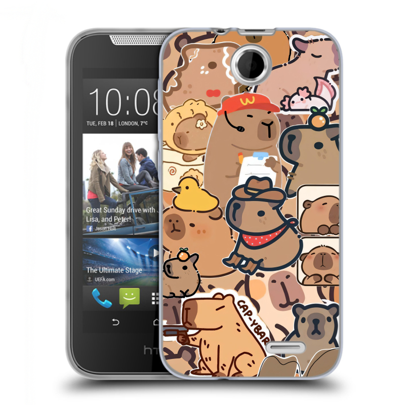 Силиконовый чехол на HTC Desire 310 с принтом капибара Силиконовый чехол на HTC Desire 310 с принтом капибара