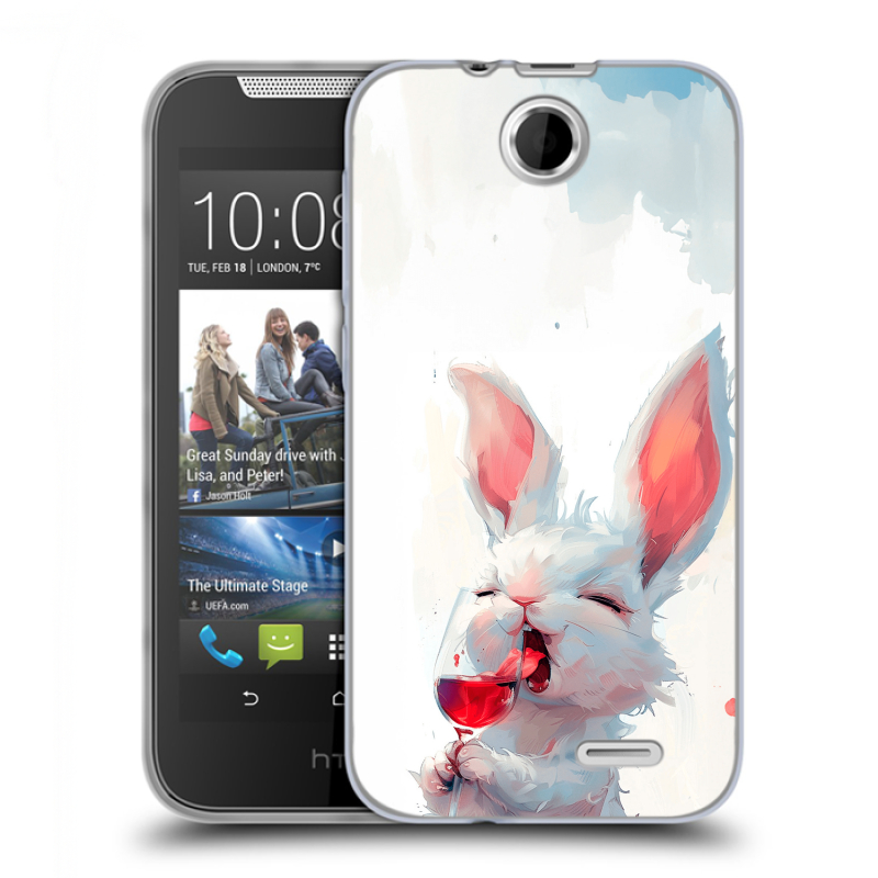 Силиконовый чехол на HTC Desire 310 с принтом кролик зайчик Силиконовый чехол на HTC Desire 310 с принтом кролик зайчик
