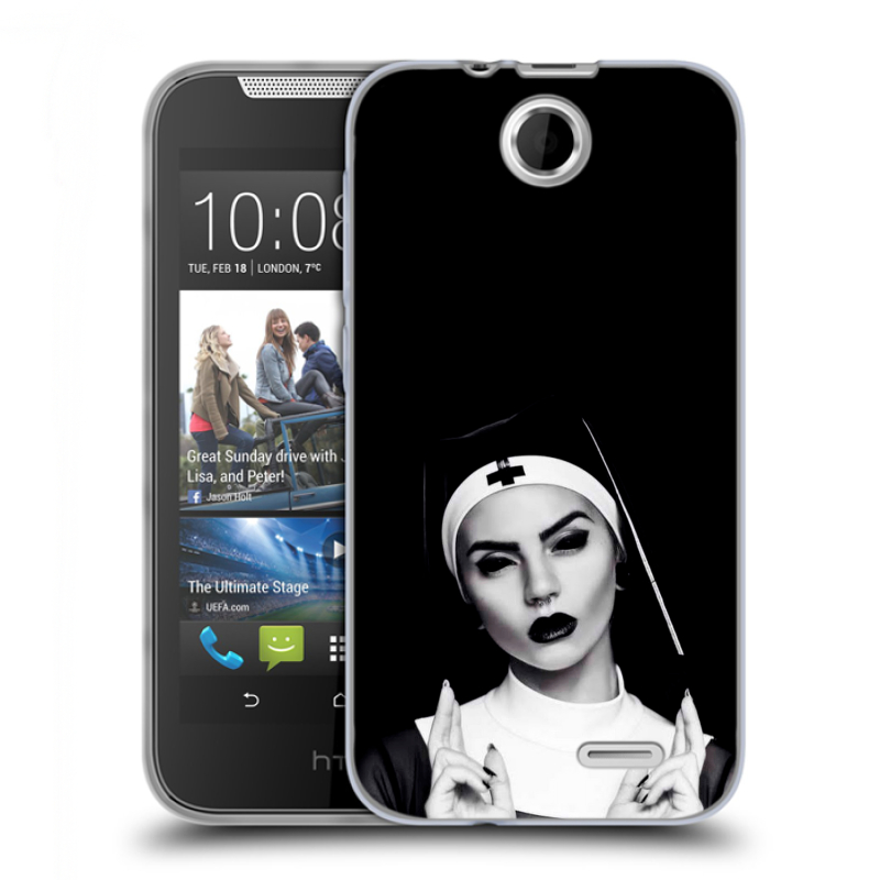 Силиконовый чехол на HTC Desire 310 с принтом монашка Силиконовый чехол на HTC Desire 310 с принтом монашка