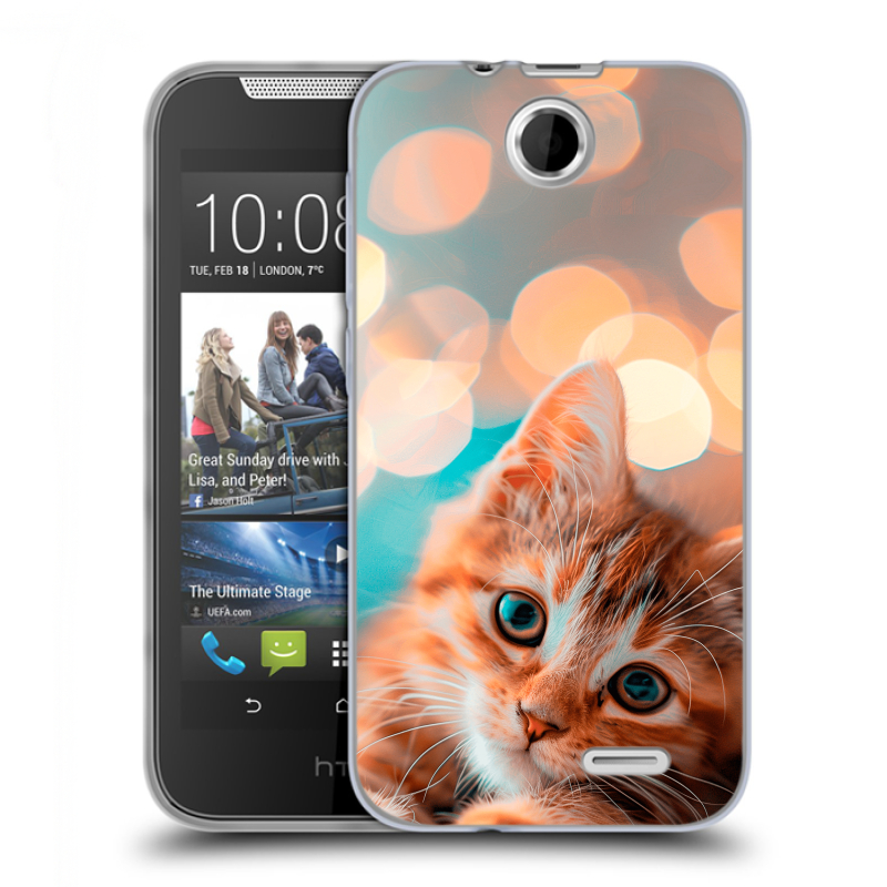 Силиконовый чехол на HTC Desire 310 с принтом котик Силиконовый чехол на HTC Desire 310 с принтом котик