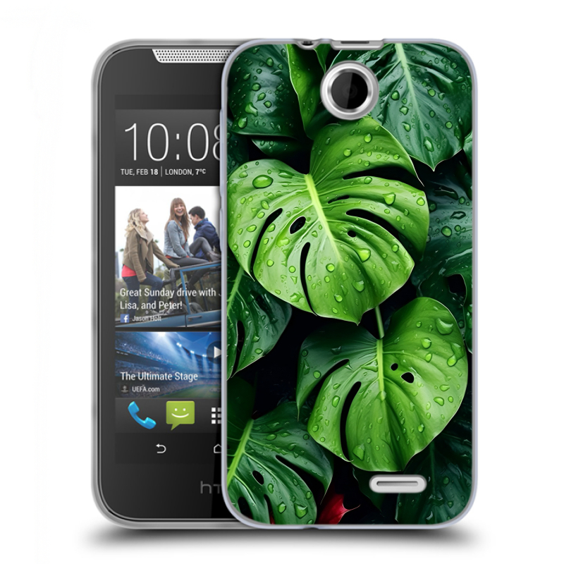 Силиконовый чехол на HTC Desire 310 с принтом Листья Силиконовый чехол на HTC Desire 310 с принтом Листья