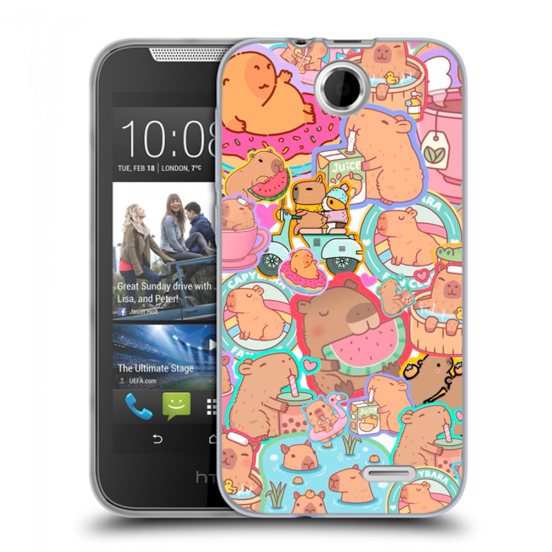 Силиконовый чехол на HTC Desire 310 с принтом капибары Силиконовый чехол на HTC Desire 310 с принтом капибары