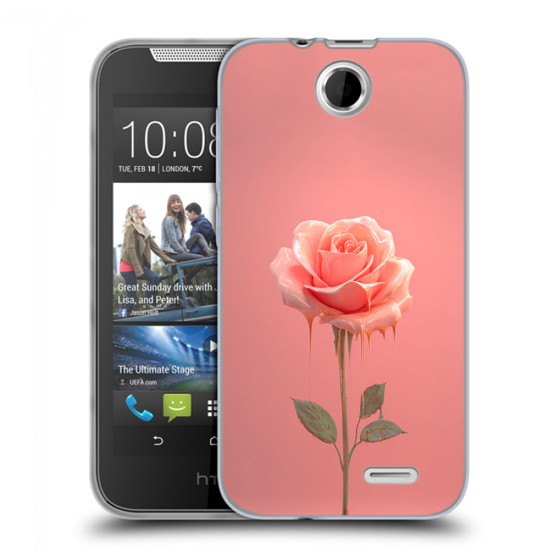 Силиконовый чехол на HTC Desire 310 с принтом Розовая роза Силиконовый чехол на HTC Desire 310 с принтом Розовая роза