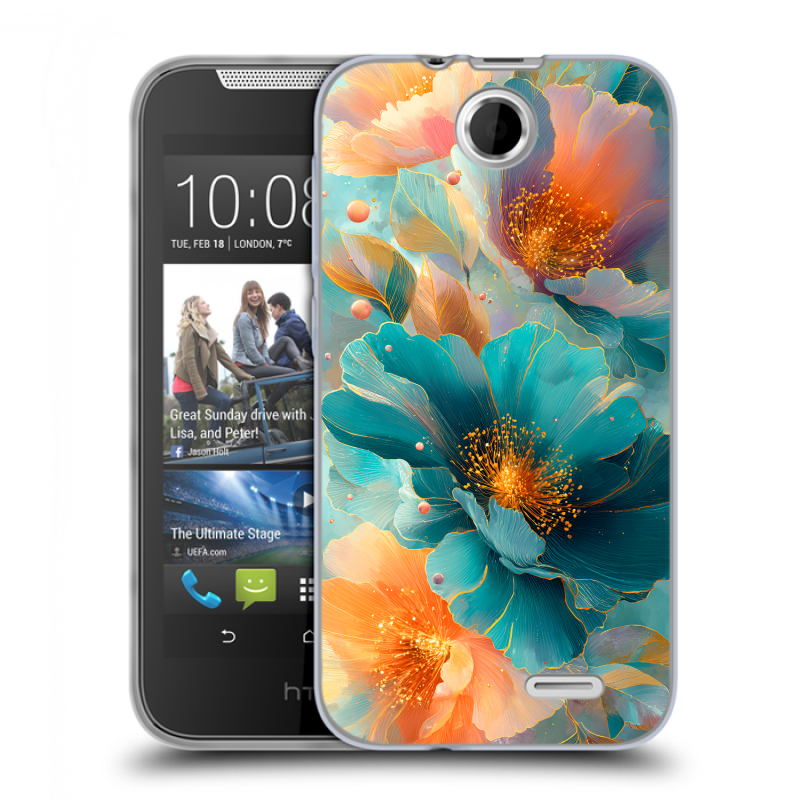 Силиконовый чехол на HTC Desire 310 с принтом Цветы Силиконовый чехол на HTC Desire 310 с принтом Цветы