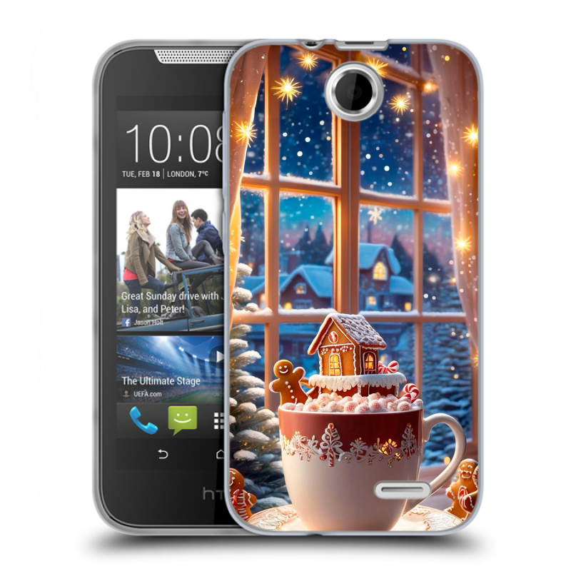 Силиконовый чехол на HTC Desire 310 с принтом Новый год Силиконовый чехол на HTC Desire 310 с принтом Новый год