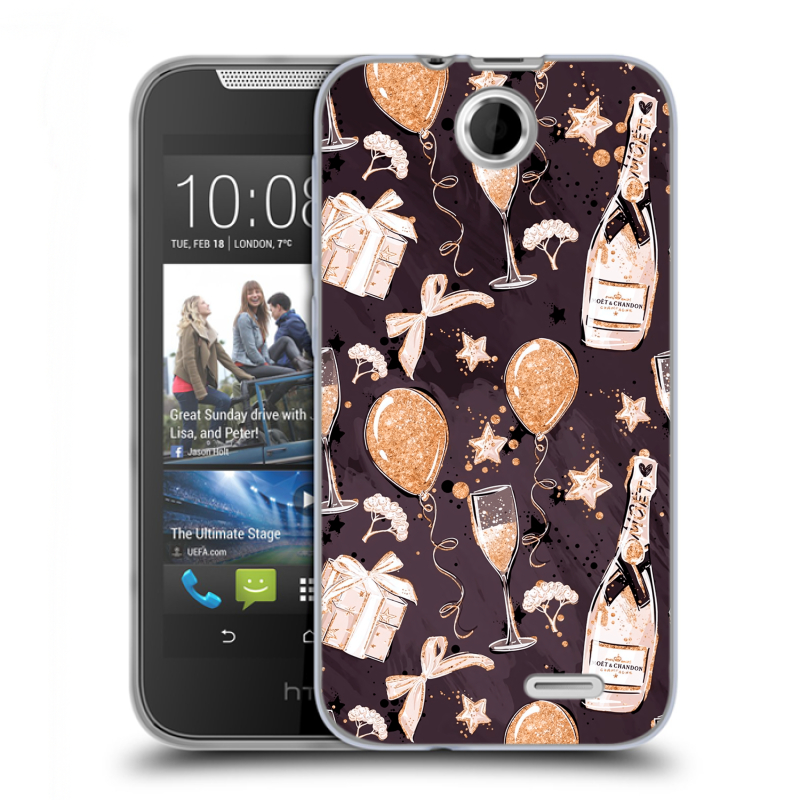 Силиконовый чехол на HTC Desire 310 с принтом Новый год Силиконовый чехол на HTC Desire 310 с принтом Новый год