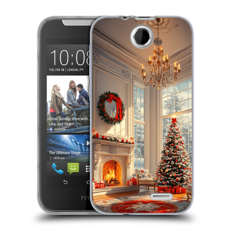 Силиконовый чехол на HTC Desire 310 с принтом Новый год Силиконовый чехол на HTC Desire 310 с принтом Новый год