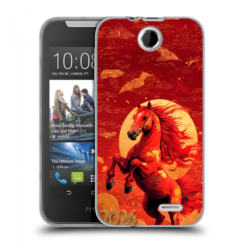 Силиконовый чехол на HTC Desire 310 с принтом Новый год Силиконовый чехол на HTC Desire 310 с принтом Новый год