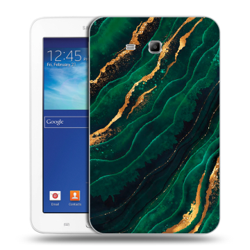 Силиконовый чехол на планшета Samsung Galaxy Tab 3 Lite с принтом Мрамор зеленое золото Силиконовый чехол на планшета Samsung Galaxy Tab 3 Lite с принтом Мрамор зеленое золото