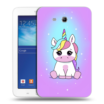 Силиконовый чехол на планшета Samsung Galaxy Tab 3 Lite с принтом Единорог Силиконовый чехол на планшета Samsung Galaxy Tab 3 Lite с принтом Единорог