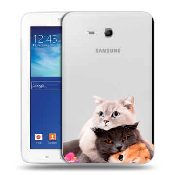 Силиконовый чехол на планшета Samsung Galaxy Tab 3 Lite с принтом Кошки Силиконовый чехол на планшета Samsung Galaxy Tab 3 Lite с принтом Кошки
