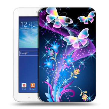 Силиконовый чехол на Samsung Galaxy Tab 3 Lite с принтом Бабочки Силиконовый чехол на Samsung Galaxy Tab 3 Lite с принтом Бабочки