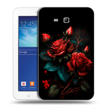 Силиконовый чехол на Samsung Galaxy Tab 3 Lite с принтом Розы красные Силиконовый чехол на Samsung Galaxy Tab 3 Lite с принтом Розы красные