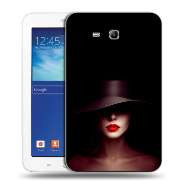 Силиконовый чехол на Samsung Galaxy Tab 3 Lite с принтом Девушка в шляпе Силиконовый чехол на Samsung Galaxy Tab 3 Lite с принтом Девушка в шляпе