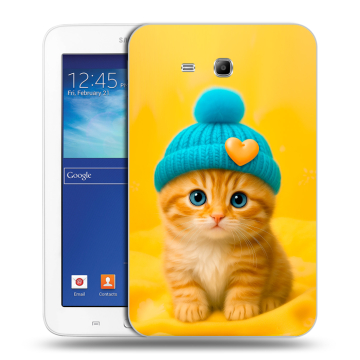 Силиконовый чехол на Samsung Galaxy Tab 3 Lite с принтом Котенок в шапке Силиконовый чехол на Samsung Galaxy Tab 3 Lite с принтом Котенок в шапке