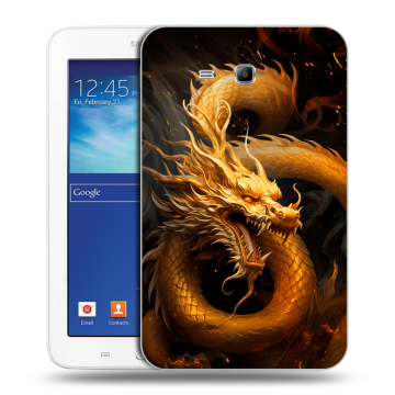 Силиконовый чехол на Samsung Galaxy Tab 3 Lite с принтом Золотой дракон Силиконовый чехол на Samsung Galaxy Tab 3 Lite с принтом Золотой дракон