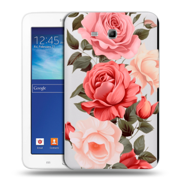 Силиконовый чехол на Samsung Galaxy Tab 3 Lite с принтом Розы Силиконовый чехол на Samsung Galaxy Tab 3 Lite с принтом Розы