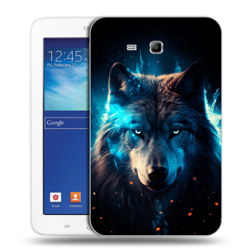 Силиконовый чехол на Samsung Galaxy Tab 3 Lite с принтом Волк ночной