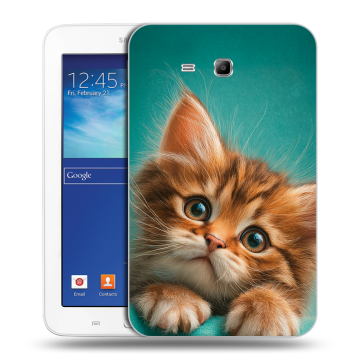 Силиконовый чехол на Samsung Galaxy Tab 3 Lite с принтом котенок Силиконовый чехол на Samsung Galaxy Tab 3 Lite с принтом котенок
