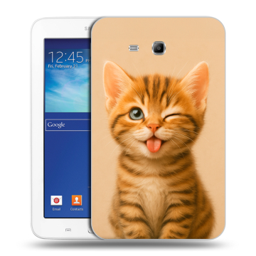 Силиконовый чехол на Samsung Galaxy Tab 3 Lite с принтом котенок Силиконовый чехол на Samsung Galaxy Tab 3 Lite с принтом котенок
