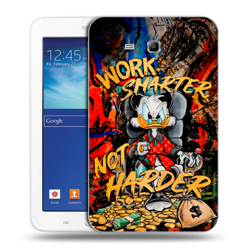 Силиконовый чехол на Samsung Galaxy Tab 3 Lite с принтом Дональд Дак Деньги Силиконовый чехол на Samsung Galaxy Tab 3 Lite с принтом Дональд Дак Деньги