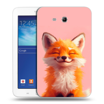 Силиконовый чехол на Samsung Galaxy Tab 3 Lite с принтом милая лиса Силиконовый чехол на Samsung Galaxy Tab 3 Lite с принтом милая лиса