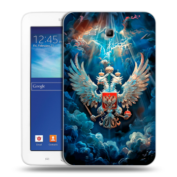 Силиконовый чехол на Samsung Galaxy Tab 3 Lite с принтом Герб флаг России Силиконовый чехол на Samsung Galaxy Tab 3 Lite с принтом Герб флаг России