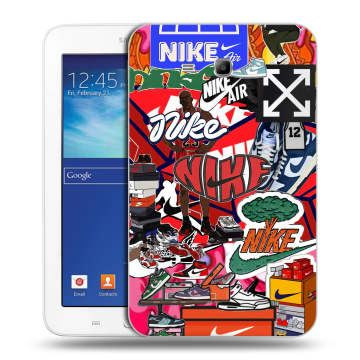 Силиконовый чехол на Samsung Galaxy Tab 3 Lite с принтом Найк Nike яркий Силиконовый чехол на Samsung Galaxy Tab 3 Lite с принтом Найк Nike яркий