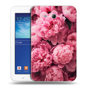 Силиконовый чехол на Samsung Galaxy Tab 3 Lite с принтом цветы пионы Силиконовый чехол на Samsung Galaxy Tab 3 Lite с принтом цветы пионы