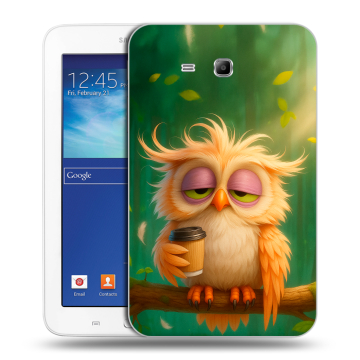 Силиконовый чехол на Samsung Galaxy Tab 3 Lite с принтом сова Силиконовый чехол на Samsung Galaxy Tab 3 Lite с принтом сова