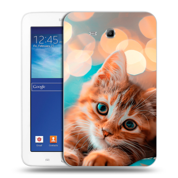Силиконовый чехол на Samsung Galaxy Tab 3 Lite с принтом котик Силиконовый чехол на Samsung Galaxy Tab 3 Lite с принтом котик