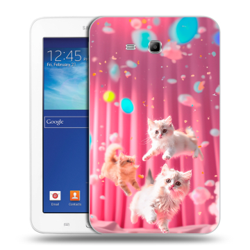 Силиконовый чехол на Samsung Galaxy Tab 3 Lite с принтом милые котики