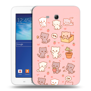 Силиконовый чехол на Samsung Galaxy Tab 3 Lite с принтом Hello Kitty Хелоу Кити Силиконовый чехол на Samsung Galaxy Tab 3 Lite с принтом Hello Kitty Хелоу Кити