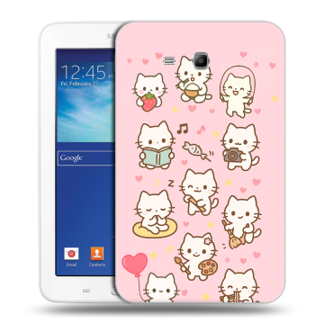 Силиконовый чехол на Samsung Galaxy Tab 3 Lite с принтом Hello Kitty Хелоу Кити Силиконовый чехол на Samsung Galaxy Tab 3 Lite с принтом Hello Kitty Хелоу Кити
