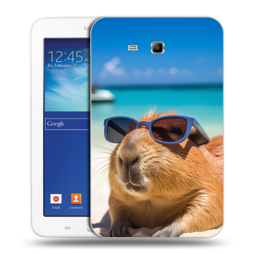 Силиконовый чехол на Samsung Galaxy Tab 3 Lite с принтом Капибара Силиконовый чехол на Samsung Galaxy Tab 3 Lite с принтом Капибара