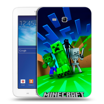 Силиконовый чехол на Samsung Galaxy Tab 3 Lite с принтом Майнкрафт Силиконовый чехол на Samsung Galaxy Tab 3 Lite с принтом Майнкрафт