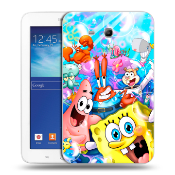 Силиконовый чехол на Samsung Galaxy Tab 3 Lite с принтом спанчбоб спанч боб Силиконовый чехол на Samsung Galaxy Tab 3 Lite с принтом спанчбоб спанч боб