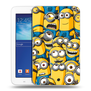 Силиконовый чехол на Samsung Galaxy Tab 3 Lite с принтом Миньоны Силиконовый чехол на Samsung Galaxy Tab 3 Lite с принтом Миньоны