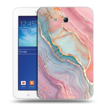 Силиконовый чехол на Samsung Galaxy Tab 3 Lite с принтом розовый мрамор Силиконовый чехол на Samsung Galaxy Tab 3 Lite с принтом розовый мрамор