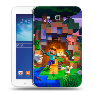 Силиконовый чехол на Samsung Galaxy Tab 3 Lite с принтом Майнкрафт Minecraft Силиконовый чехол на Samsung Galaxy Tab 3 Lite с принтом Майнкрафт Minecraft