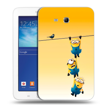 Силиконовый чехол на Samsung Galaxy Tab 3 Lite с принтом Миньоны Силиконовый чехол на Samsung Galaxy Tab 3 Lite с принтом Миньоны