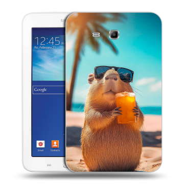 Силиконовый чехол на Samsung Galaxy Tab 3 Lite с принтом Капибара