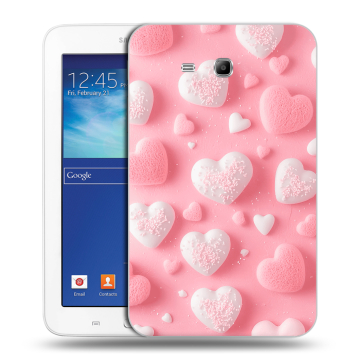 Силиконовый чехол на Samsung Galaxy Tab 3 Lite с принтом Сердечки Силиконовый чехол на Samsung Galaxy Tab 3 Lite с принтом Сердечки